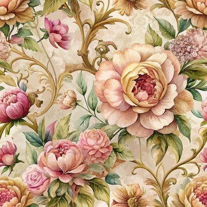 Baroque Florals Pattern 212 Quilting Cotton Fabric