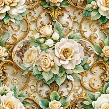 Baroque Florals Pattern 208 Quilting Cotton Fabric
