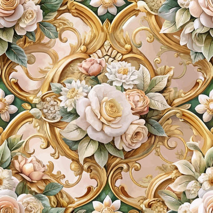 Baroque Florals Pattern 205 Quilting Cotton Fabric