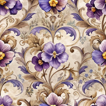 Baroque Florals Pattern 220 Quilting Cotton Fabric