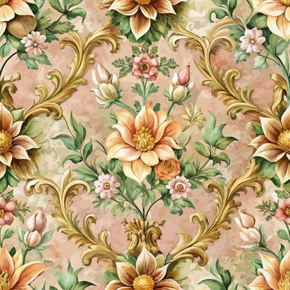 Baroque Florals Pattern 229 Quilting Cotton Fabric