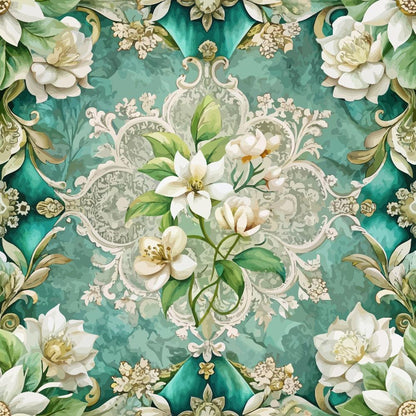 Baroque Florals Pattern 234 Quilting Cotton Fabric