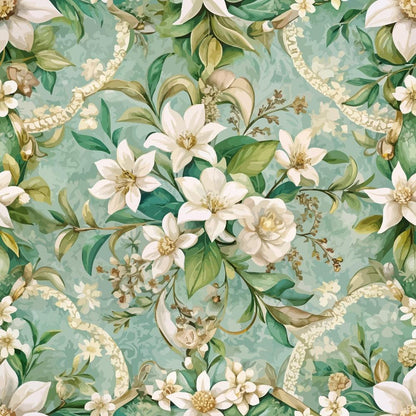 Baroque Florals Pattern 235 Quilting Cotton Fabric