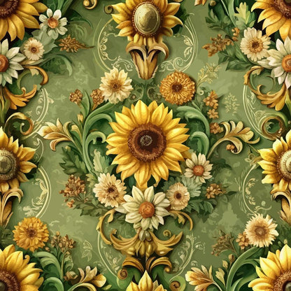 Baroque Florals Pattern 108 Quilting Cotton Fabric