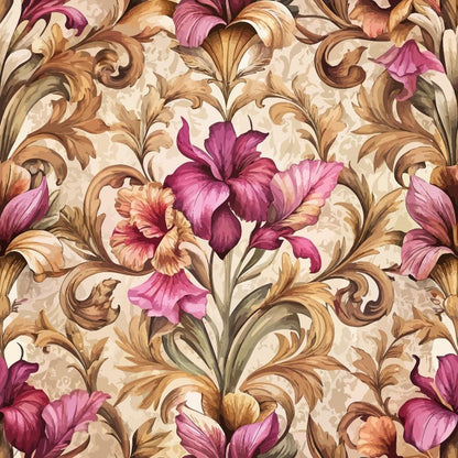 Baroque Florals Pattern 113 Quilting Cotton Fabric