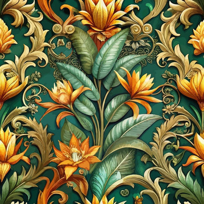 Baroque Florals Pattern 125 Quilting Cotton Fabric