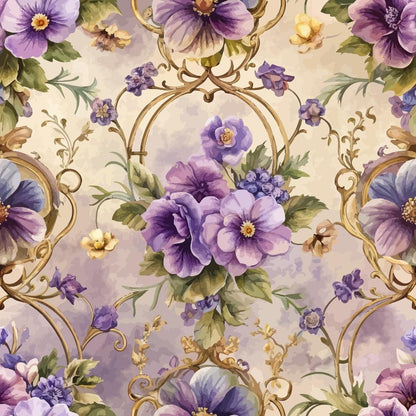 Baroque Florals Pattern 135 Quilting Cotton Fabric