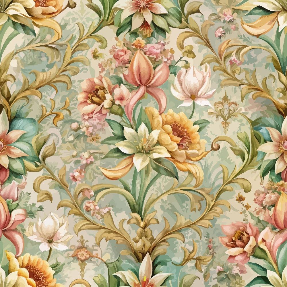 Baroque Florals Pattern 136 Quilting Cotton Fabric