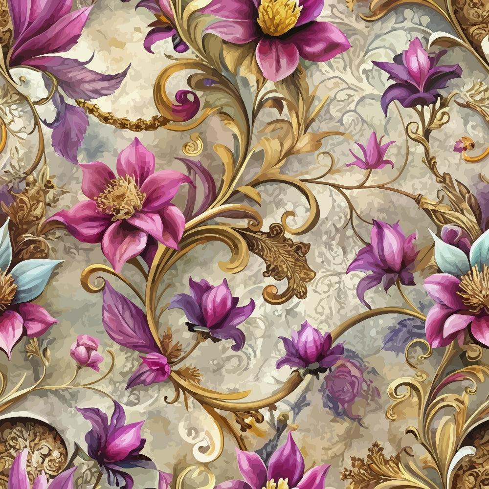 Baroque Florals Pattern 142 Quilting Cotton Fabric
