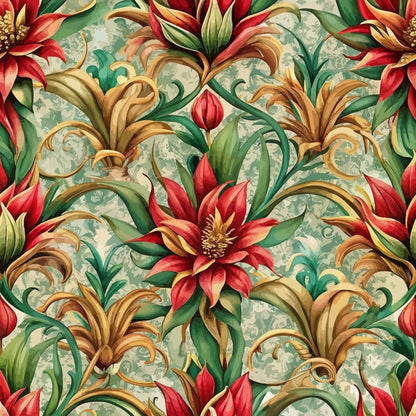 Baroque Florals Pattern 160 Quilting Cotton Fabric