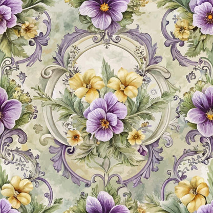 Baroque Florals Pattern 170 Quilting Cotton Fabric