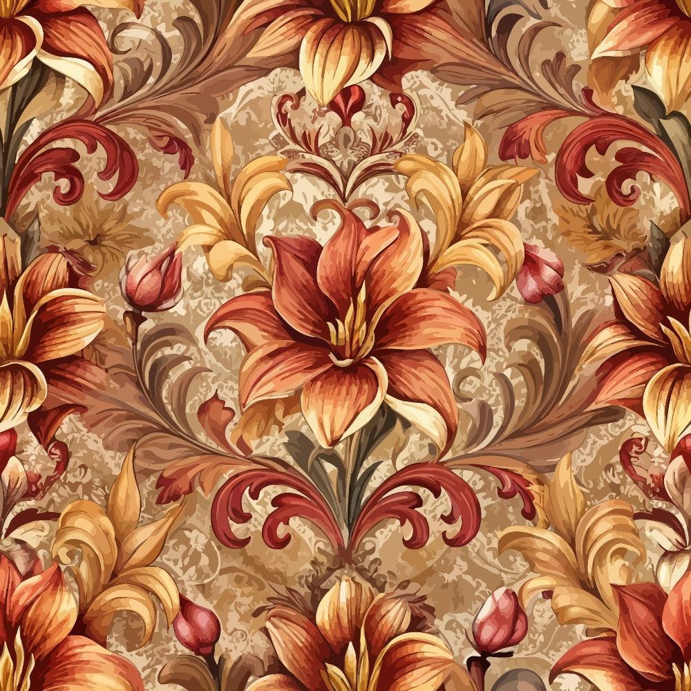 Baroque Florals Pattern 174 Quilting Cotton Fabric
