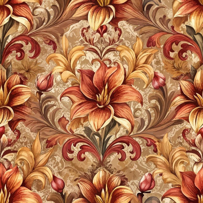 Baroque Florals Pattern 174 Quilting Cotton Fabric