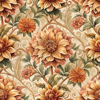 Baroque Florals Pattern 176 Quilting Cotton Fabric