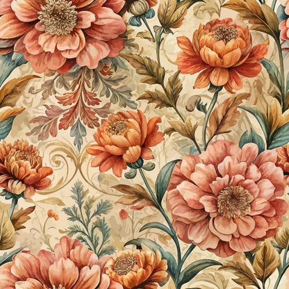 Baroque Florals Pattern 177 Quilting Cotton Fabric