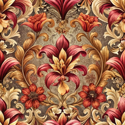 Baroque Florals Pattern 179 Quilting Cotton Fabric