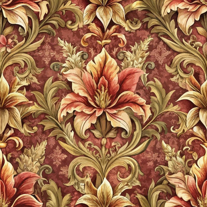 Baroque Florals Pattern 180 Quilting Cotton Fabric
