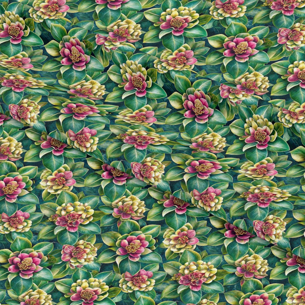 Beautiful Flowers Euphorbia Pattern 10 Quilting Cotton Fabric