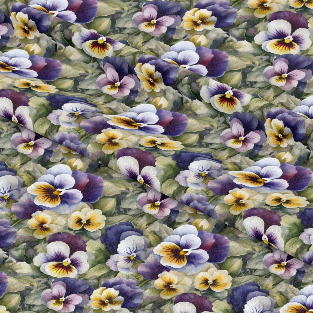 Pansy Flowers Pattern 3 Quilting Cotton Fabric