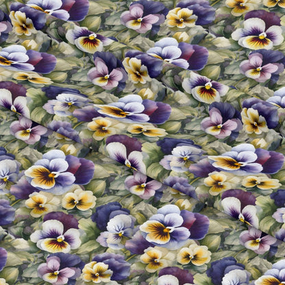 Pansy Flowers Pattern 3 Quilting Cotton Fabric