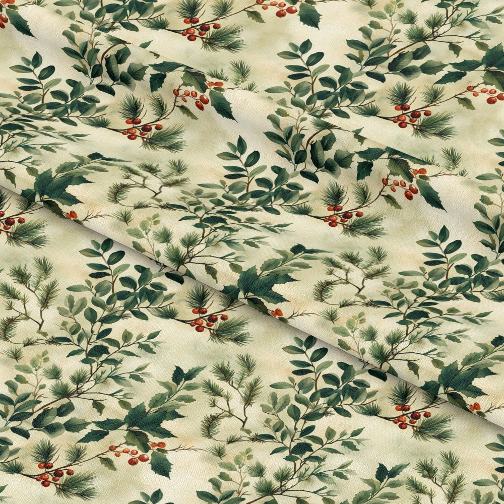 Winter Greenery Pattern 4 Quilting Cotton Fabric