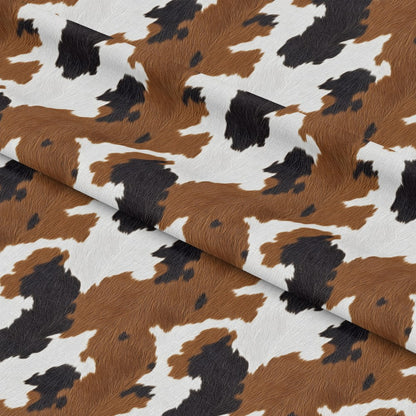 Bold Brown and White Cow Pattern 4 Quilting Cotton Fabric