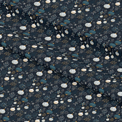 Navy and Cream Christmas Pattern 1 Quilting Cotton Fabric