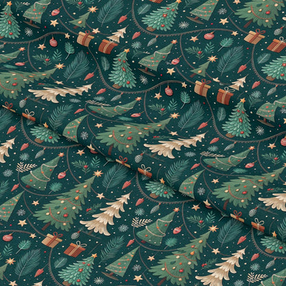 Christmas Tree Lights Pattern 8 Quilting Cotton Fabric