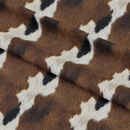 Bold Brown and White Cow Pattern 8 Quilting Cotton Fabric