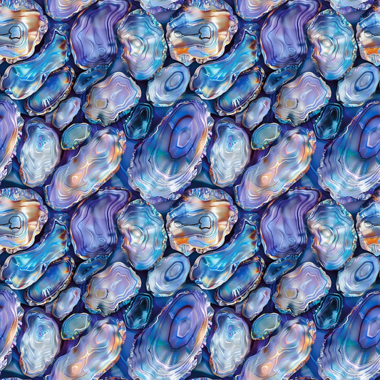 Pattern of blue and purple agate slices with swirling textures and varied shades, creating a seamless, abstract design.