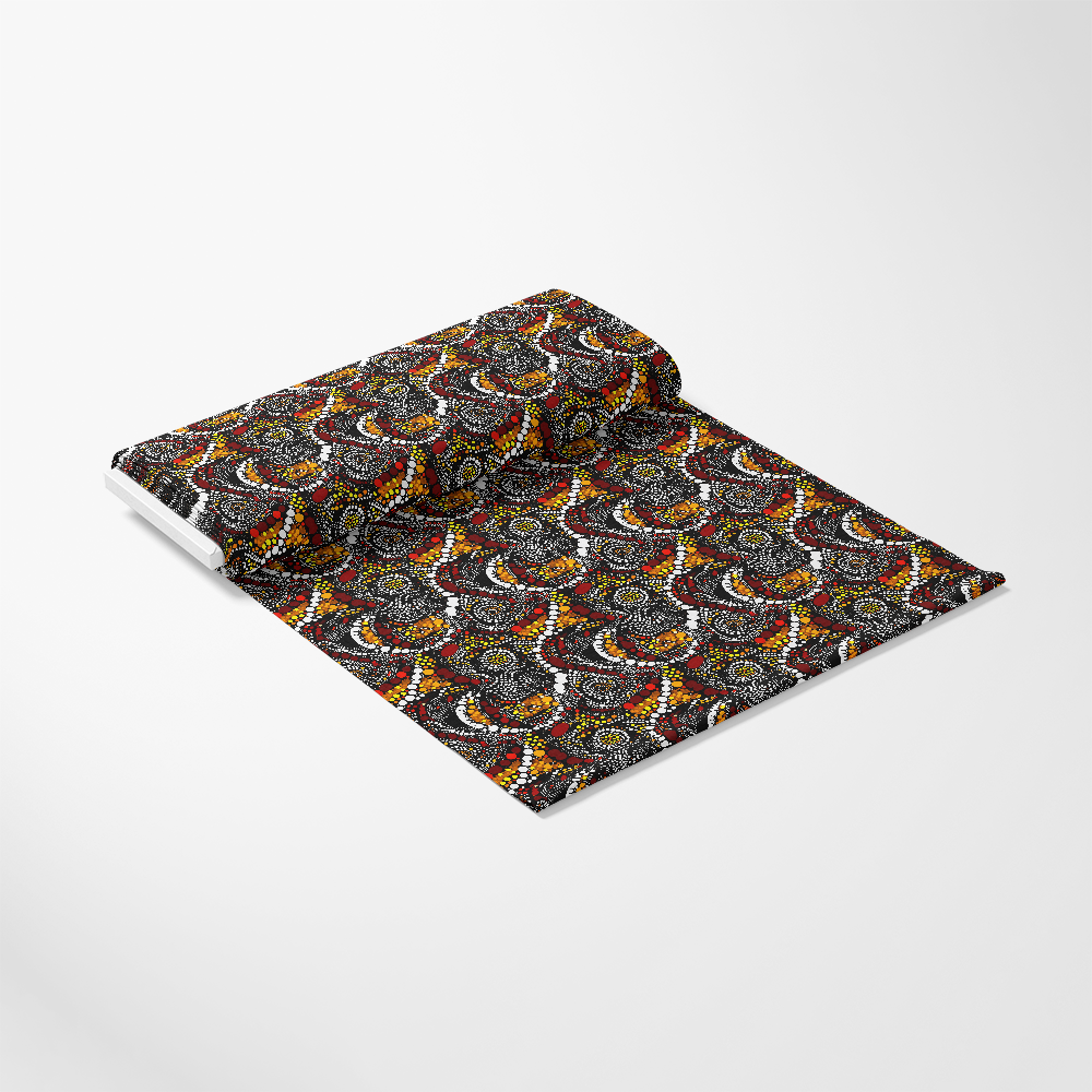Aboriginal Circles and Dots Pattern 19 Quilting Cotton Fabric, quilting cotton fabric, traditional fabric, colorful circles, dot pattern, multicolor, earth tones, ceremonial design, cultural textile, premium fabric, artistic print, decorative cotton, yardage fabric, craft fabric