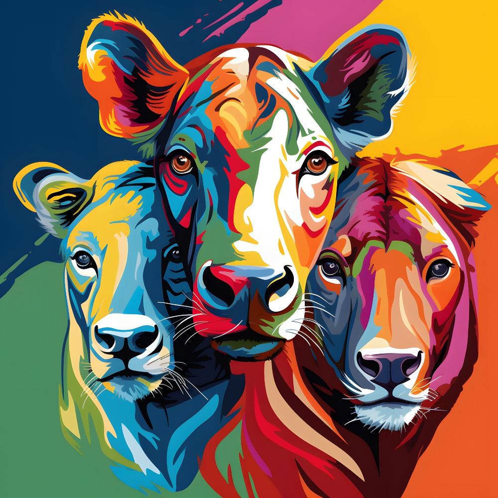 Abstract Animals Pop Art Fabric Panel