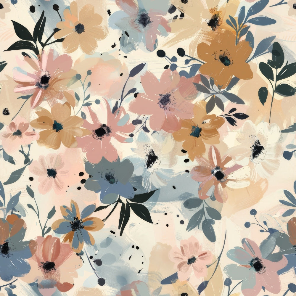 Abstract Meadow Flowers Pattern 2 Quilting Cotton Fabric