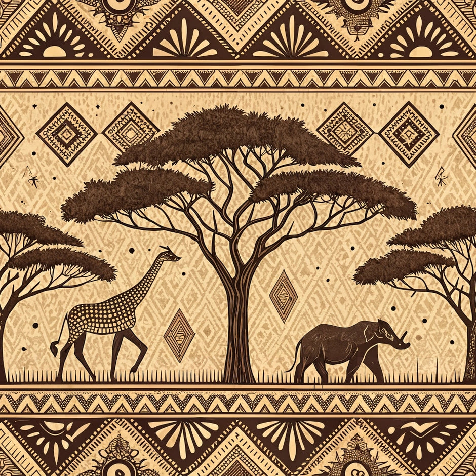 African Mud Cloth Line Art – FabricMegaStore.com