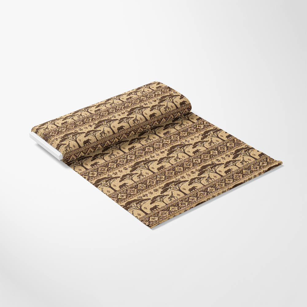 African Mud Cloth Line Art Pattern 6 Quilting Cotton Fabric, brown, beige, tribal, geometric, animal motifs, traditional design, quilting, cotton, textile, yardage, soft, natural fibers, eco-friendly, handcrafted style, ethnic, decorative, premium quality, craft material