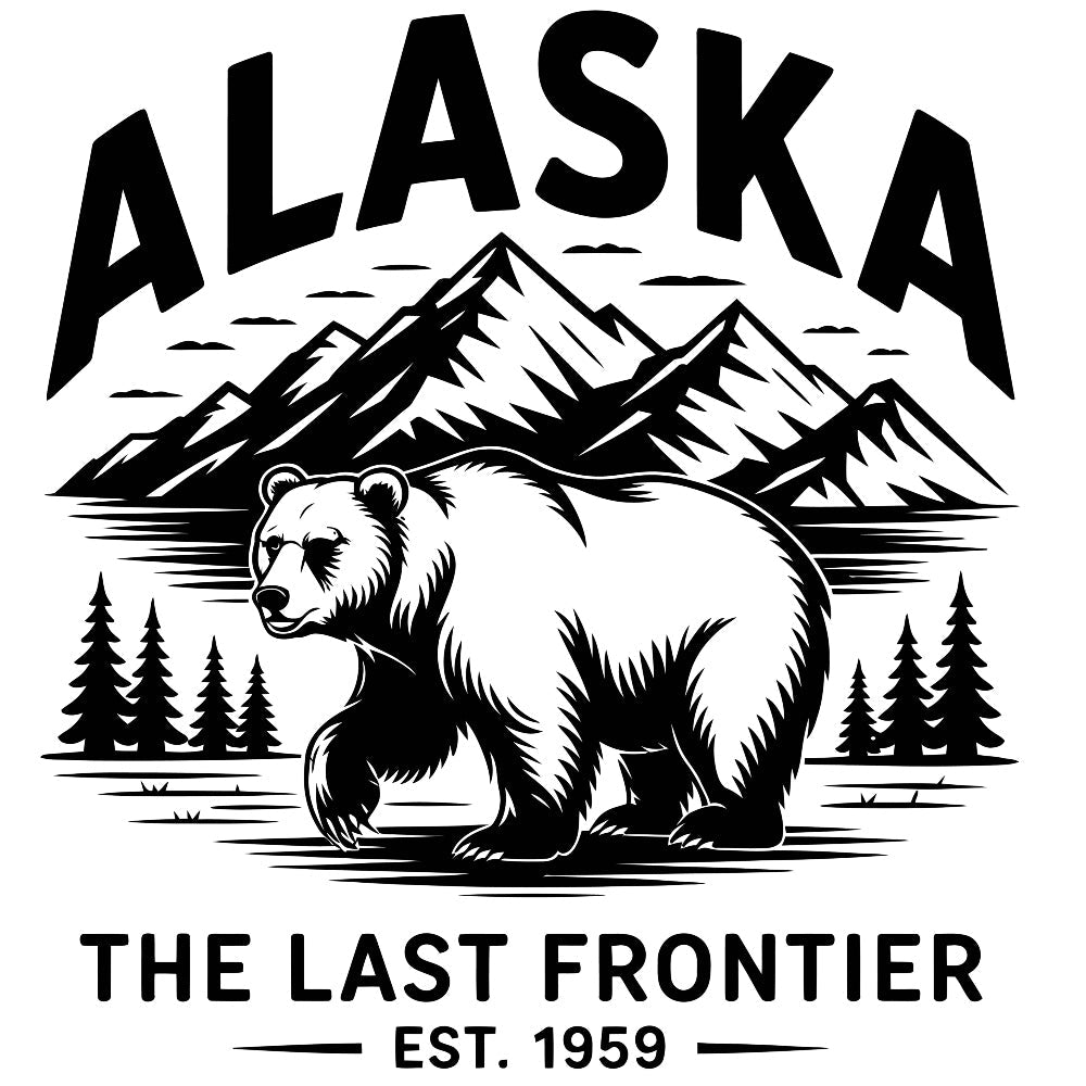 Alaska Black and White Fabric Panel