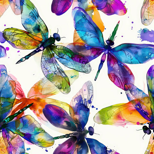 Alcohol Ink Dragonfly Pattern 2 Quilting Cotton Fabric