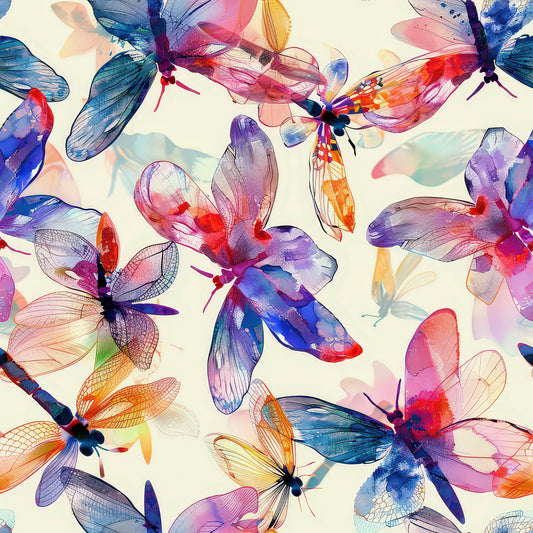 Alcohol Ink Dragonfly Pattern 6 Quilting Cotton Fabric