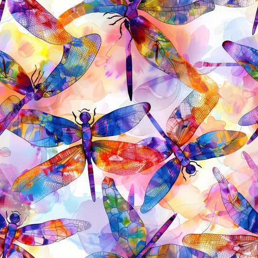 Alcohol Ink Dragonfly Pattern 7 Quilting Cotton Fabric