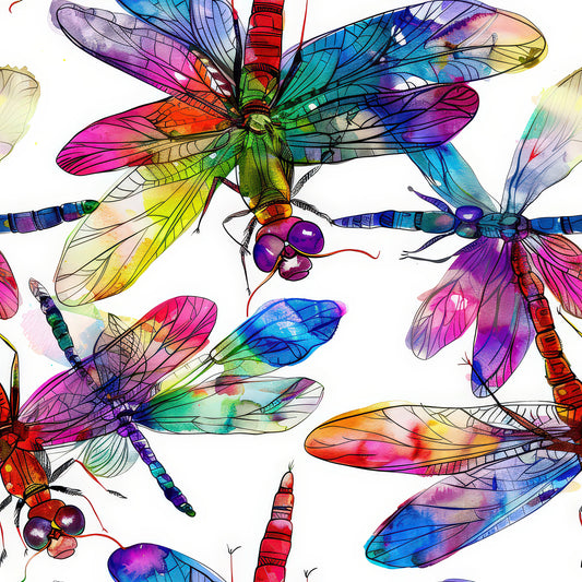 Alcohol Ink Dragonfly Pattern 9 Quilting Cotton Fabric
