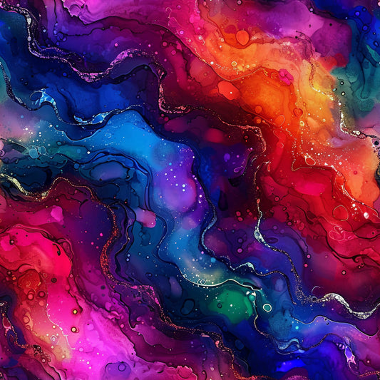 Alcohol Ink Paisley Pattern 15 Quilting Cotton Fabric