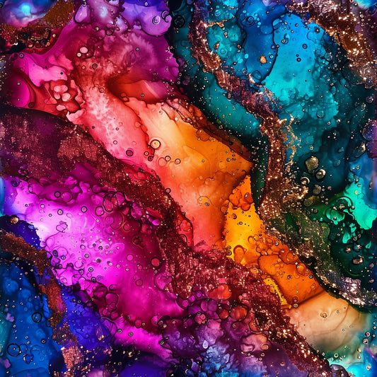 Alcohol Ink Paisley Pattern 16 Quilting Cotton Fabric