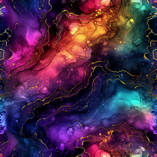 Alcohol Ink Paisley Pattern 18 Quilting Cotton Fabric