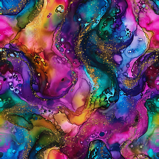 Alcohol Ink Paisley Pattern 19 Quilting Cotton Fabric