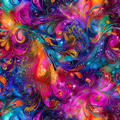 Alcohol Ink Paisley Pattern 1 Quilting Cotton Fabric