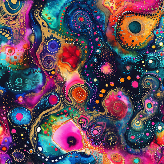 Alcohol Ink Paisley Pattern 4 Quilting Cotton Fabric