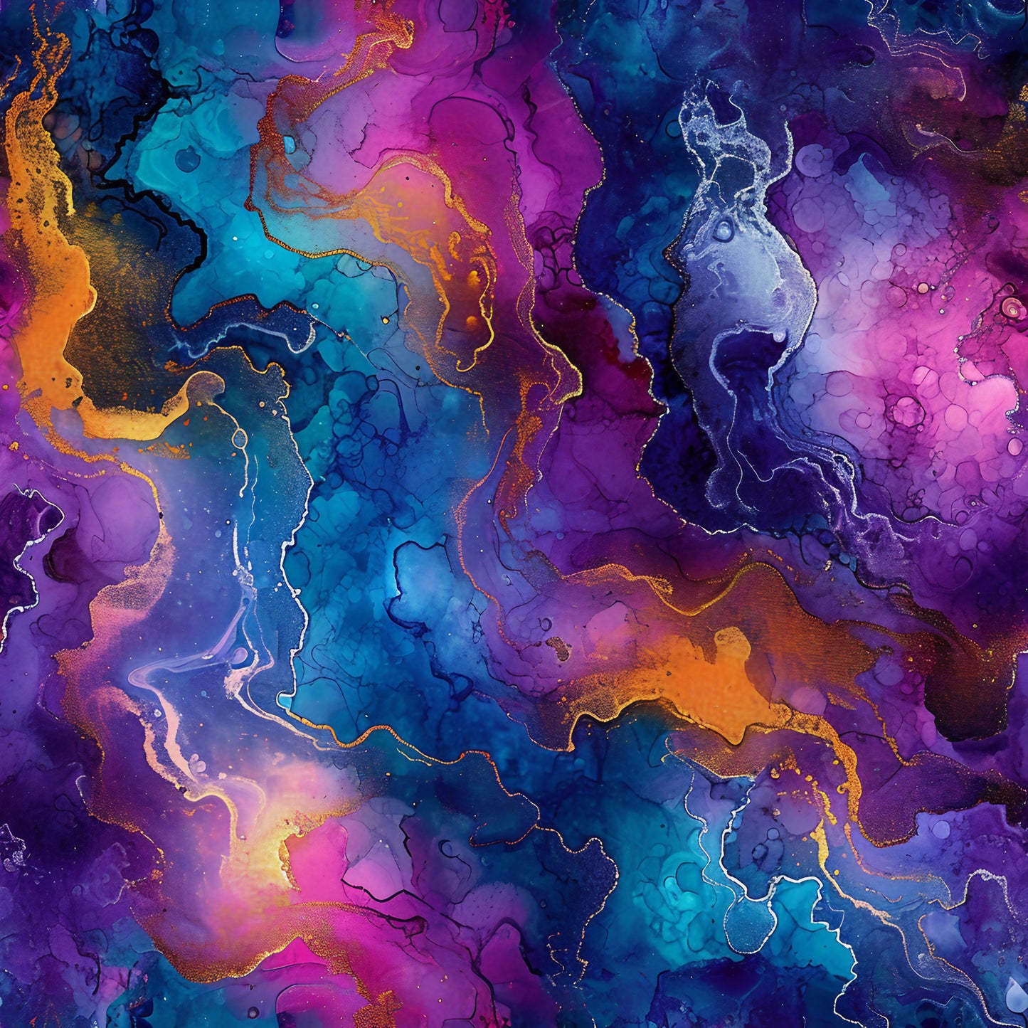 Alcohol Ink Paisley Pattern 7 Quilting Cotton Fabric