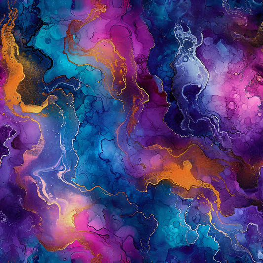 Alcohol Ink Paisley Pattern 7 Quilting Cotton Fabric
