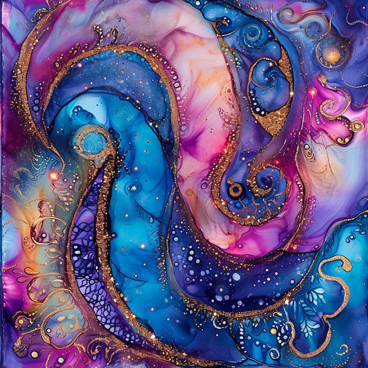 Alcohol Ink Paisley Pattern 8 Quilting Cotton Fabric