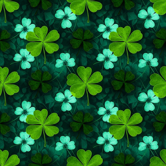Alcohol Ink Shamrock Pattern 13 Quilting Cotton Fabric